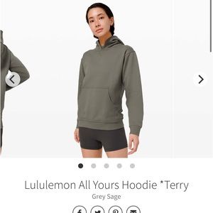 Lululemon All Yours Hoodie Terry Grey Sage